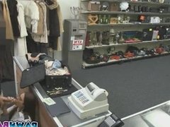 she sucks and fucks some guy for money at a store then she gets a facial