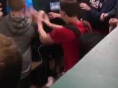 Amateur White Boys Pound Eachother in Locker Room While Friends Watch