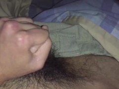 Stroking my cock for you till I cum a lot