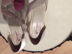 Cuckold cumming on his wifes shoes