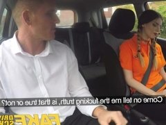 Fake Driving School Pigtailed cutie gets a face full of cum