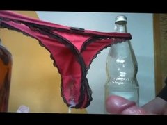 String vollgespritzt wank jerk off girlfriend thong cum