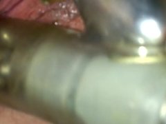 WWB wife using dildo on clit til orgasm (close up vid)