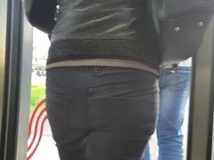 Ass in black jeans