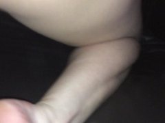 Stretching ass and ride on big dildo