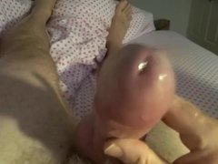 Precum and cum away from home