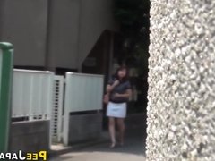 Hot asian pees in alley