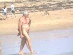 Old couples at nude beach