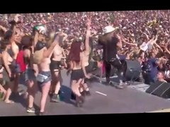 More girls with tits out at rock concerts