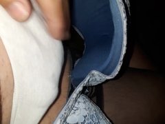 Donna's white panties and blue bra play