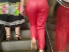 Nice woman's ass in red