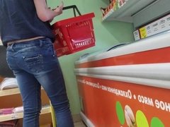 Woman's ass in supermarket