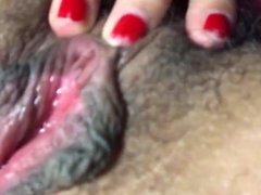 Cutie Pie wants to show how wet her pussy is