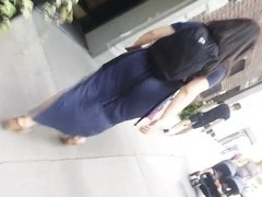 Blue Long Dress Bubble Butt