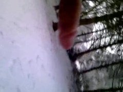 Flashing dick in winter 2