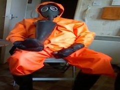 Cock play and wank in my orange oilskins.