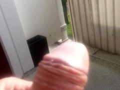 Flash dick on balcony