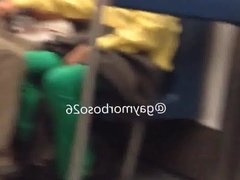 Sucking daddy on the train