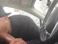Sucking his str8 friend's cock in the car