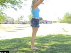flexible teen flashing tits in the park