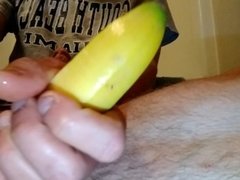 Hot curious teen sucks and fucks banana