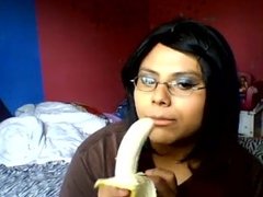 Me sucking on a banana