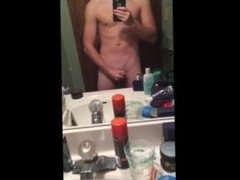 College Student stripping and cumming