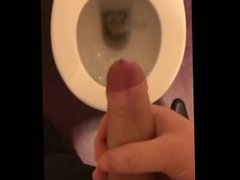 Wanking at work after a piss