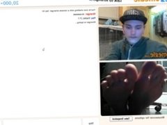 Omegle cock cums to my feet 3