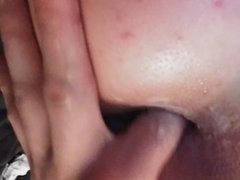 Playing with cum in my ass from BBC