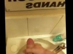 U.K. Guy wanks at work in toilet