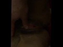 Making her wet pussy squirt with my thumb and cock before getting back in