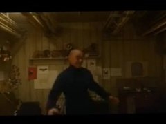 Bald guy fucks teen with his sick ass dance moves