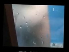 Teen caught taking a shower in a beach cabin