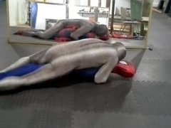 zentai croc humps his spiderman dummy