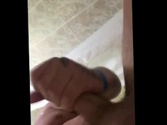 Chubby guy with tattoos cumshot