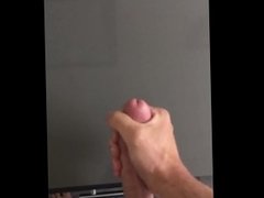 Big white dick sprays cum in slow motion