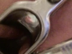 Fucking my tight pierced pussy with a speculum......bad girl....