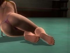 Dead or alive 5 Kasumi in tight micro bikini thong exposes her bubble butt!