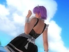 Dead or alive 5 Ayane sexy teen maid in miniskirt upskirt panty flashing !