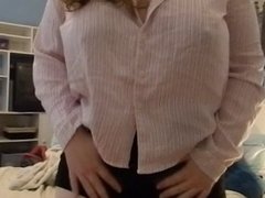 thick teen does naughty schoolgirl strip