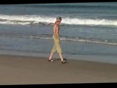 Girl Fights Man at Beach
