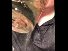 Taking a piss in a glass part 2