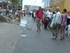 Diana shows her boobs on public streets