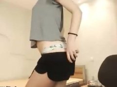 Tessbo strips and plays with herself.