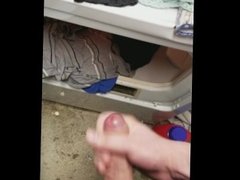 Public Revenge Jerk and Cum in Laundry Room
