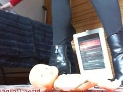 Doll fetish farts and Armani Boots abuse