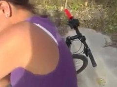 Cyclist gets a public facial and takes a selfie