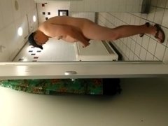 chinese young chubby boy masturbation in Public Toilet