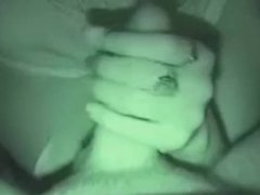 Waking my girl up for some late night head. nightvision Swallow